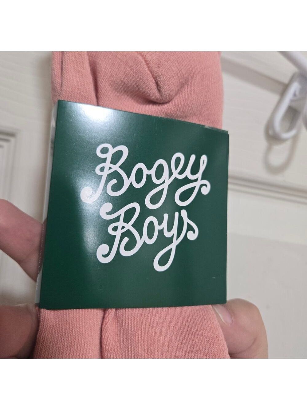 Bogey boys socks by macklemore mens size 9-12 m/L pastel pink long crew socks - Picture 5 of 7